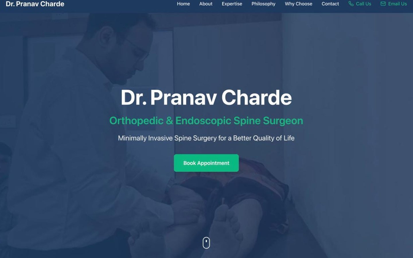 Dr. Pranav Charde website inner page
